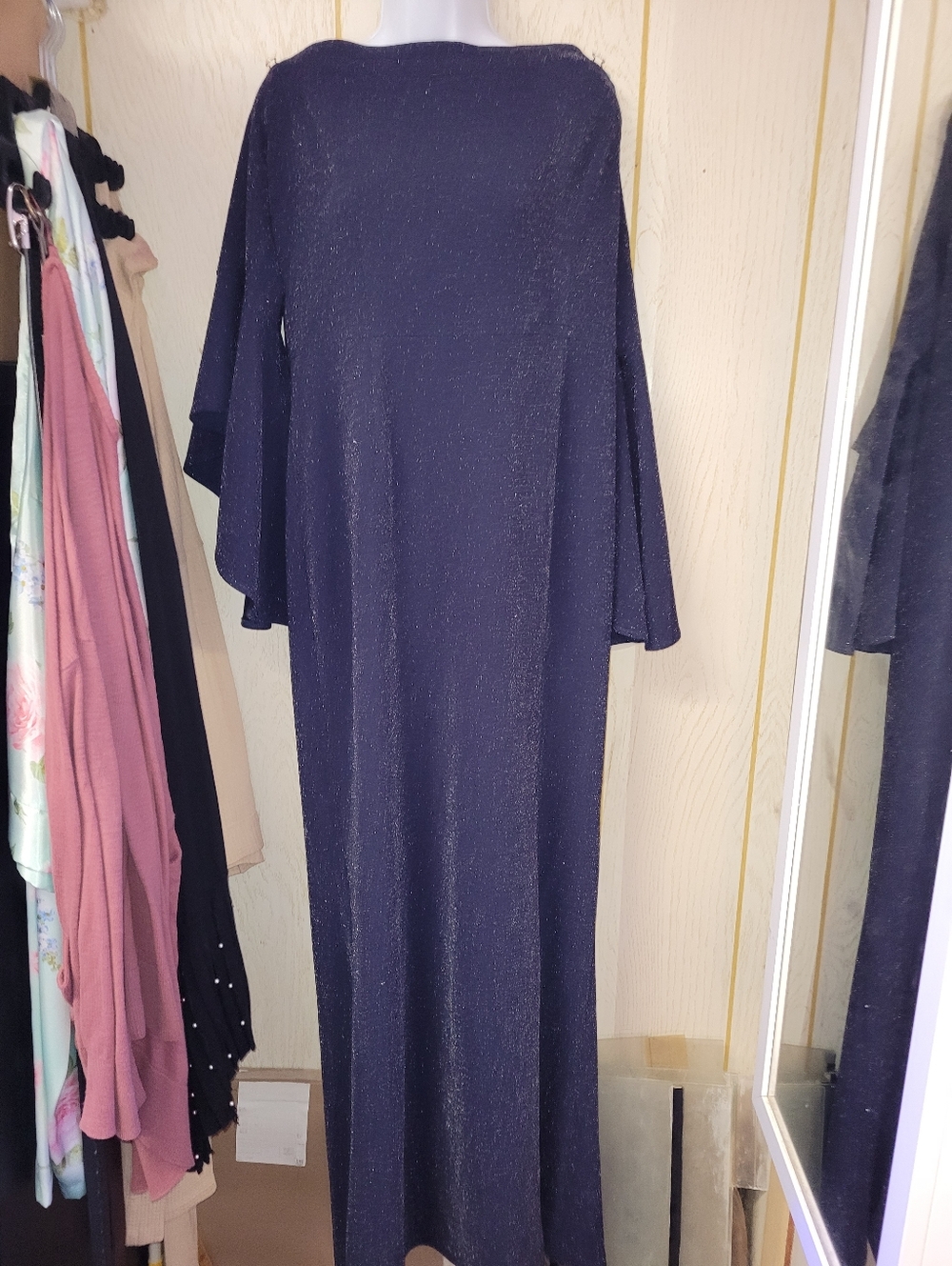 Elegant Navy Sparkle Maxi Dress - Women